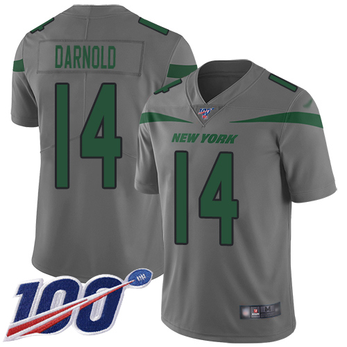 New York Jets Limited Gray Men Sam Darnold Jersey NFL Football #14 100th Season Inverted Legend->youth nfl jersey->Youth Jersey